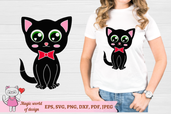 Black Kitten SVG, Baby Cat SVG – Cute Graphics for T-Shirt Designs & Marketing Visuals