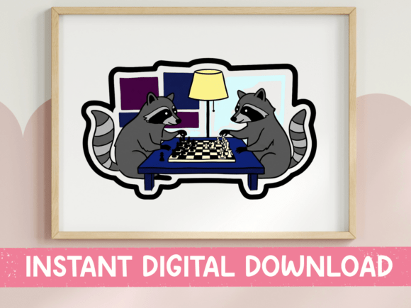 Chess Raccoons Living Room SVG: A Cozy, Clever Design for Embroidery Projects
