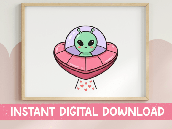 Cute Alien UFO Heart Valentine SVG Review for Embroidery Designers