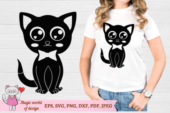 Halloween Black Cat SVG for T-Shirt Designs & Graphics