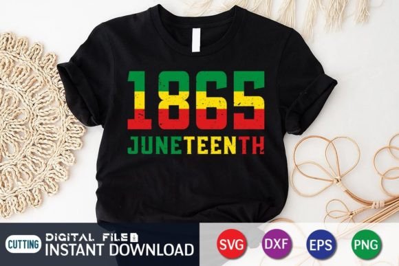 Juneteenth 1865 Independence Day T-Shirt: A Bold Graphic Design Asset for Modern Branding