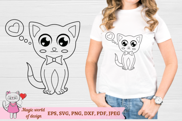 Outline Kitten SVG, Baby Cat SVG: Playful Graphics for T-Shirt Designs & Blog Visuals
