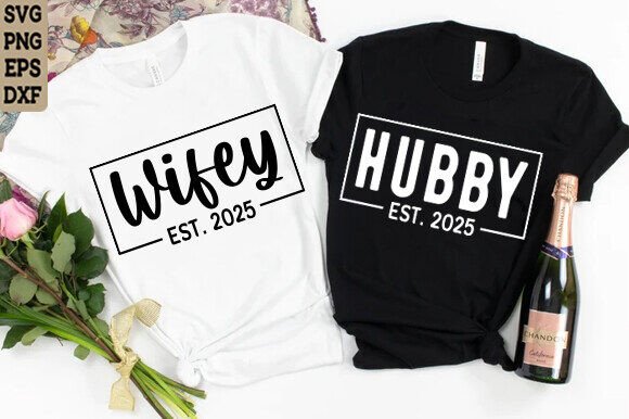 Wifey Hubby SVG PNG – Wedding Graphics for T-Shirt Designs & Craft Projects