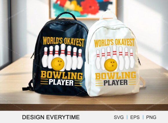 World's Okayest Bowling Player: A Fresh Graphic for T-Shirt Designs & Blog Visuals